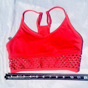 PINK Victoria’s Secret Ultimate Sports Bra XS Coral Red Lightly Lined Racerback